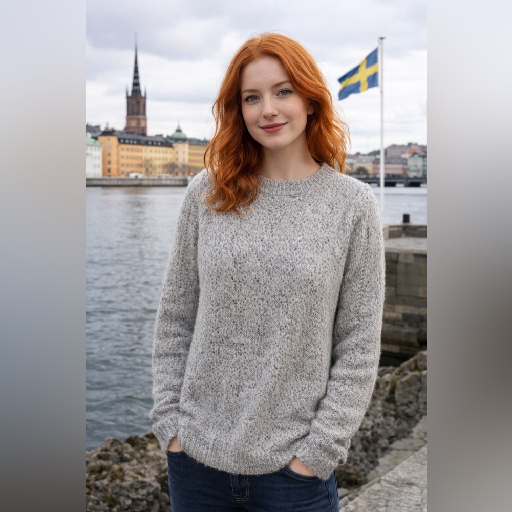 Magaschoni Women’s Medium Gray Mohair Wool Blend Sweater NWT